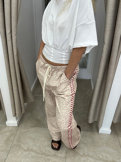 Cream Leopard Heart Stripe Pant - By Frankie