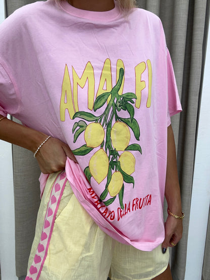 Amalfi Pink/Yellow Heart Set - Shorts Cotton By Frankie