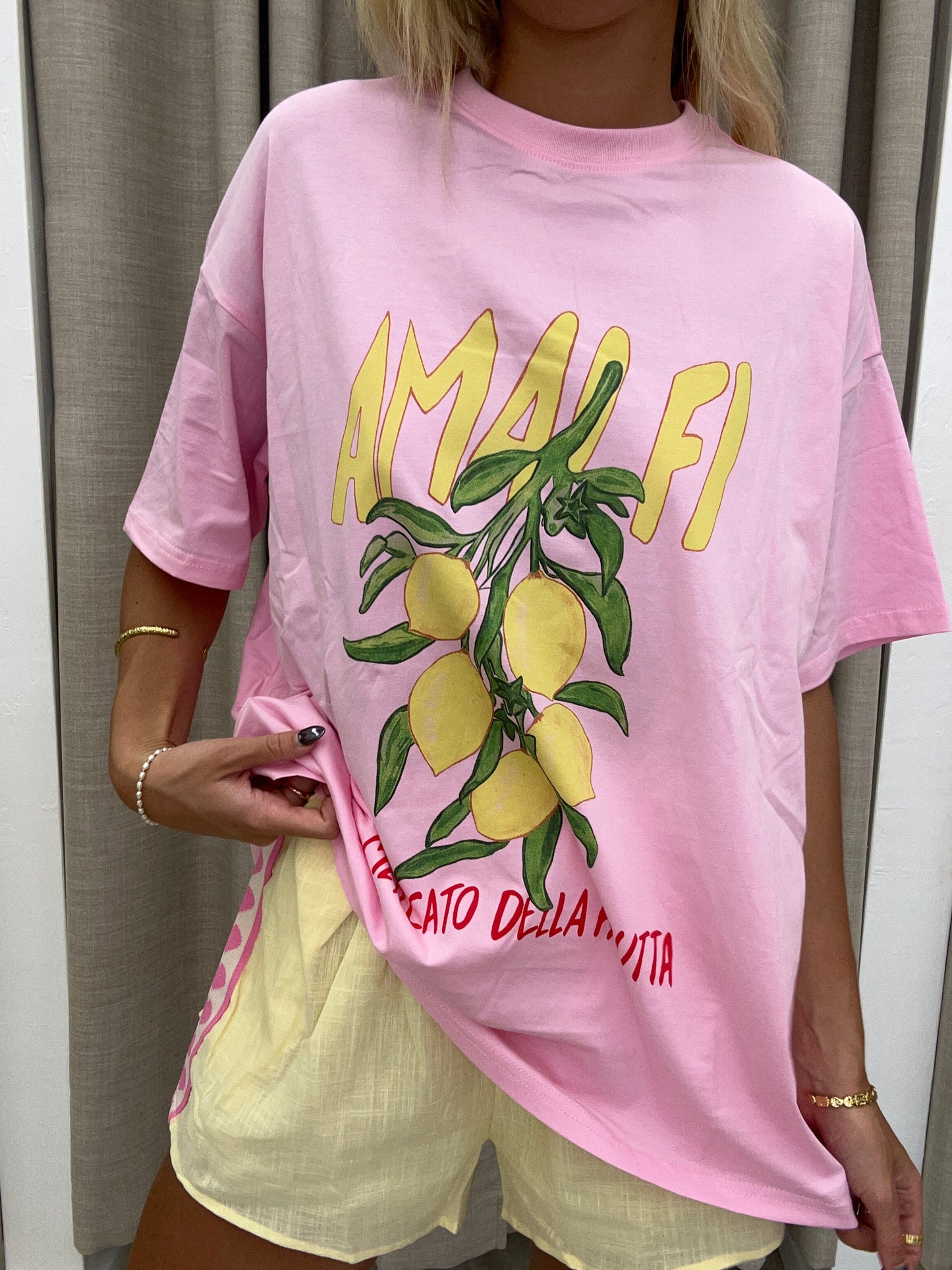 Amalfi Pink/Yellow Heart Set - Shorts Cotton By Frankie