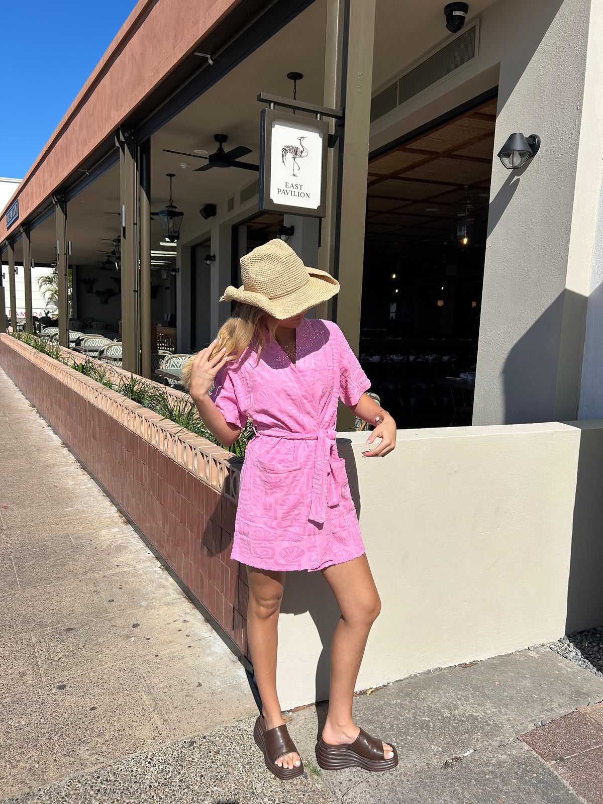 By Frankie Pink Towelling Robe