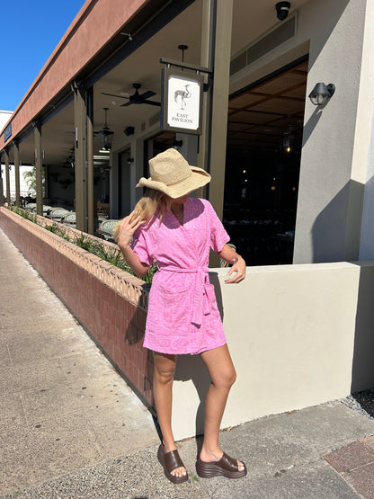 By Frankie Pink Towelling Robe