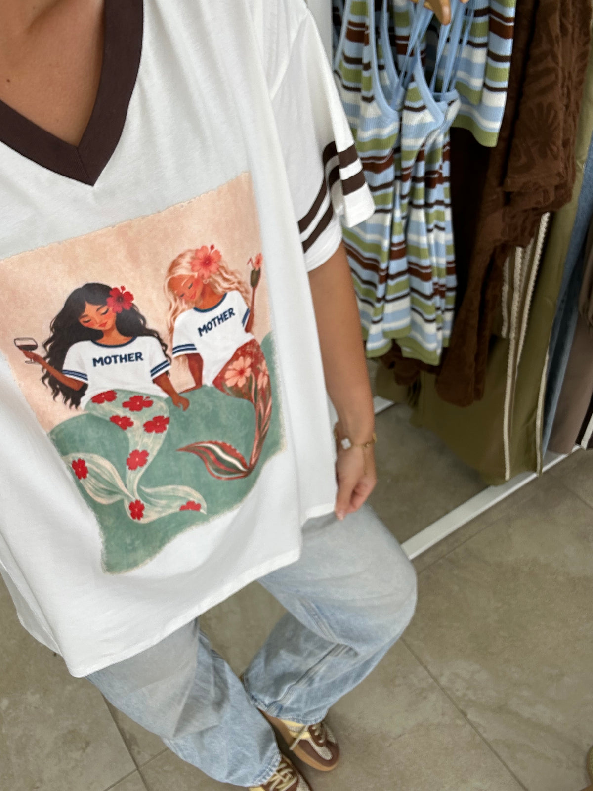 White Mother Mermaid Tee By Frankie