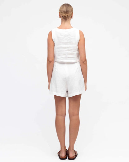 White Linen Co-Ord Short - White Closet
