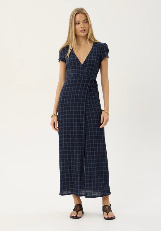 Felicity - Seersucker Maxi Dress - Thea Midnight Check