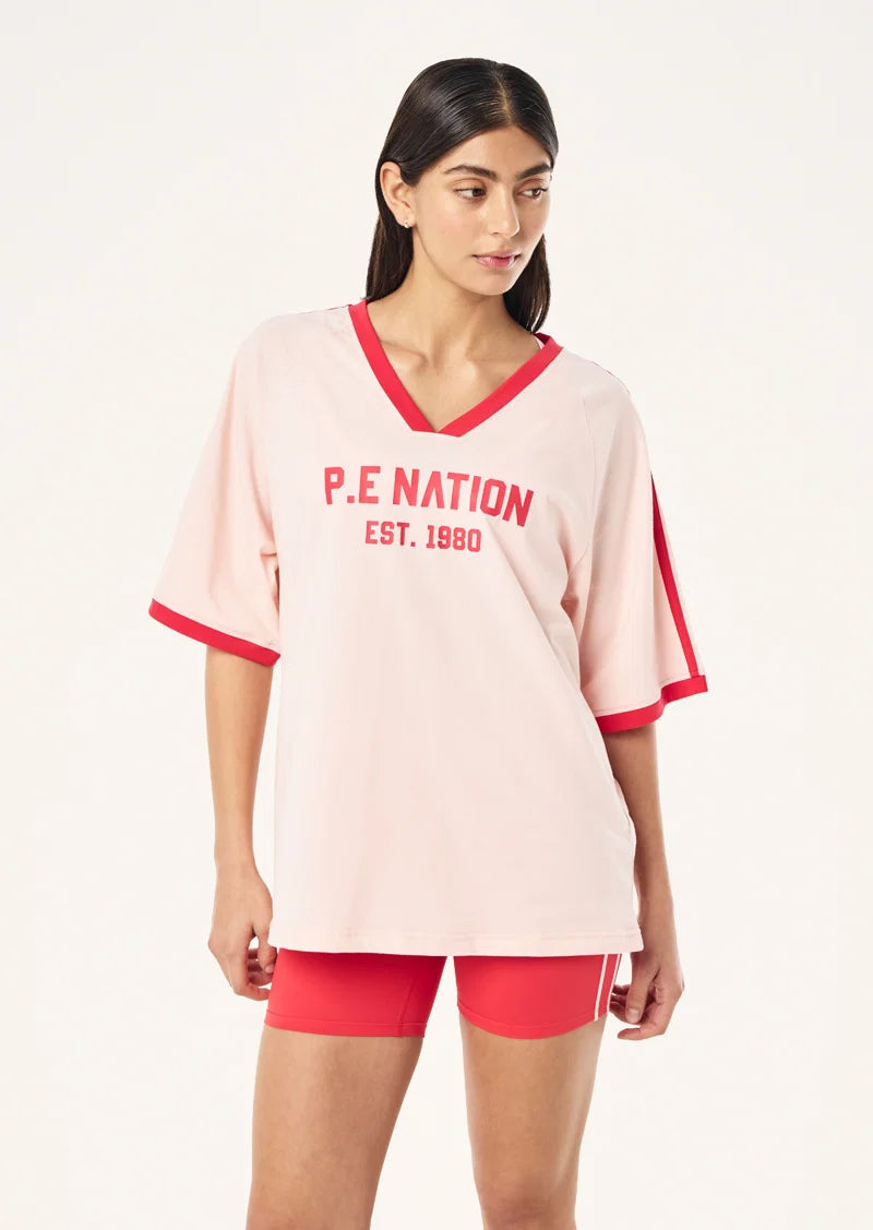 P.E Nation Spinout Baseball Tee Soft Pink