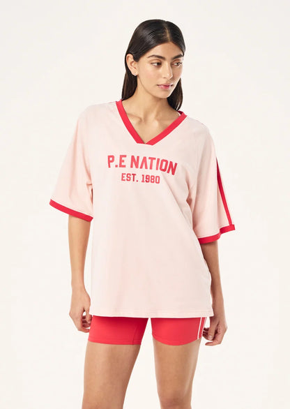 P.E Nation Spinout Baseball Tee Soft Pink
