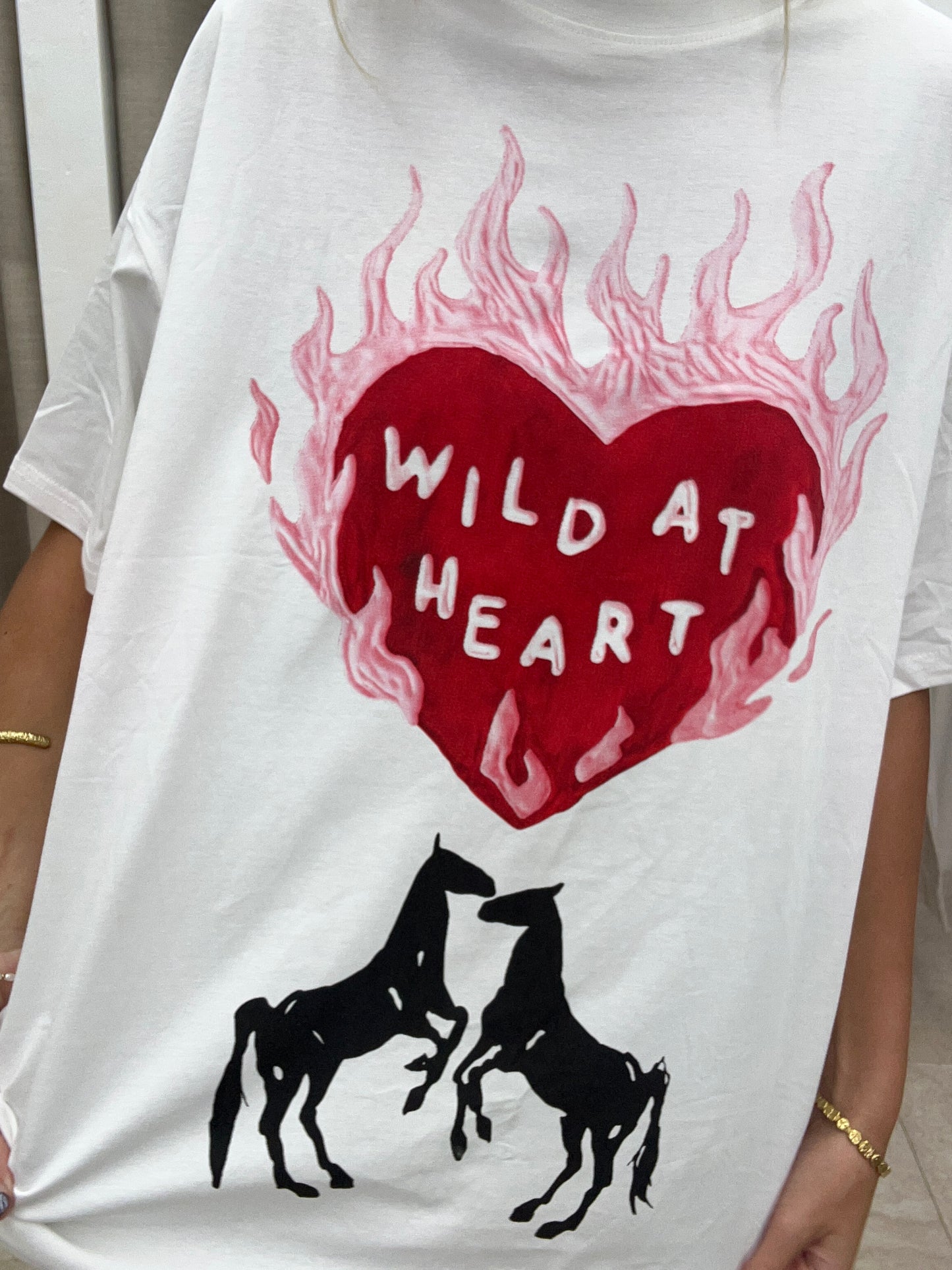 White Wild At Heart Tee - By Frankie Cotton
