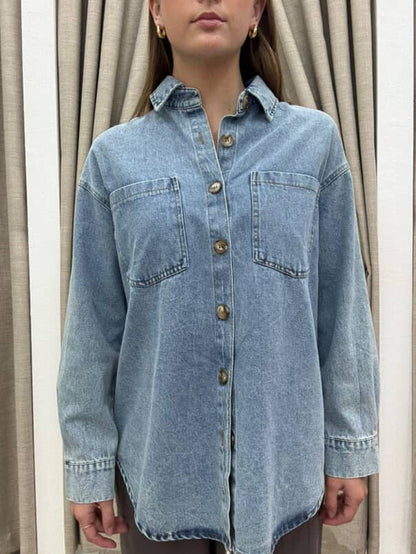 BY FRANKIE DENIM SHACKET LA SIRENA LIGHT BLUE