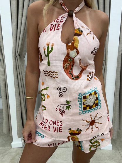 Wild Ones Halter Neck Short Set - Halter top By Frankie