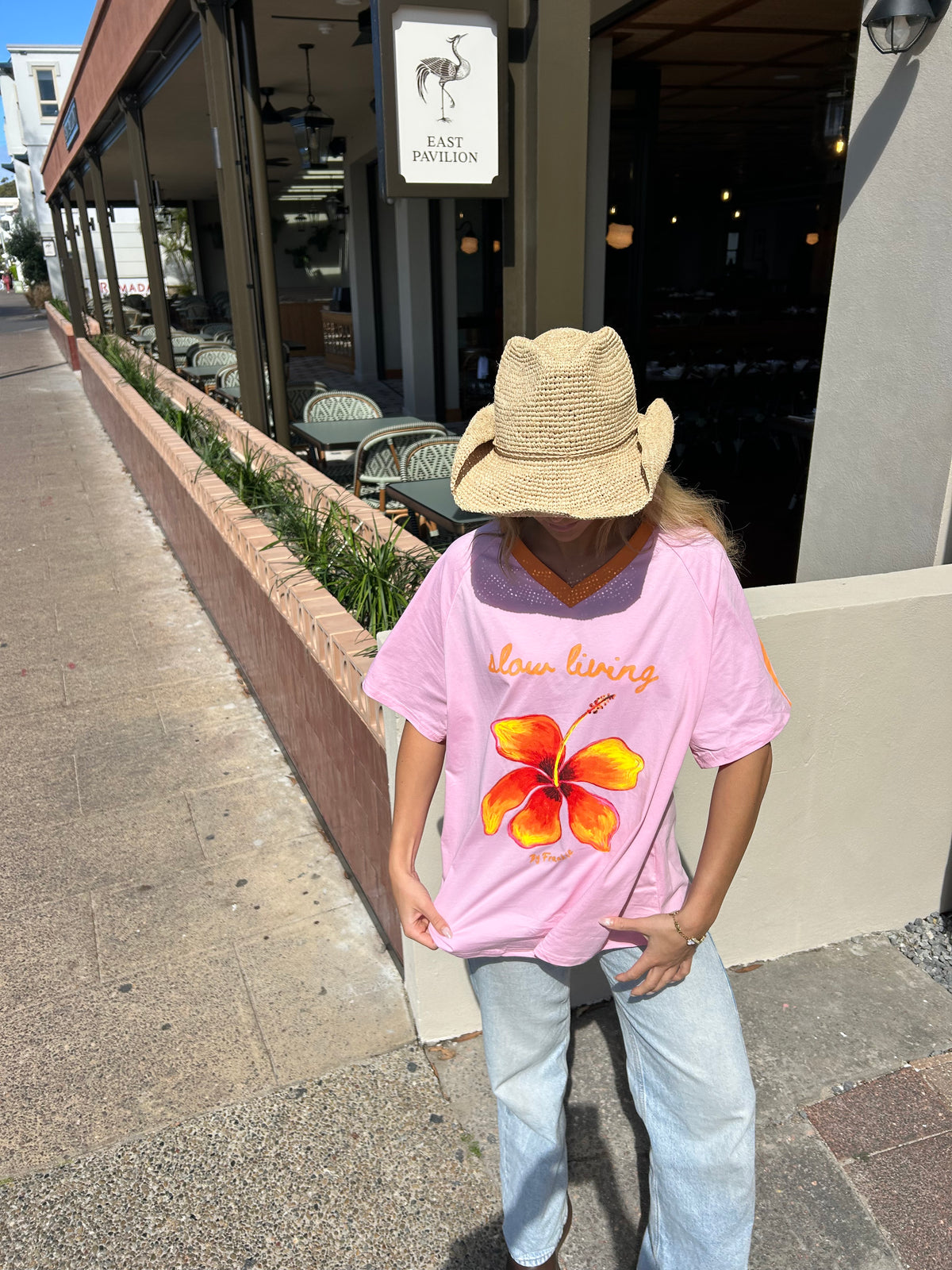 By Frankie Pink Hibiscus Tee