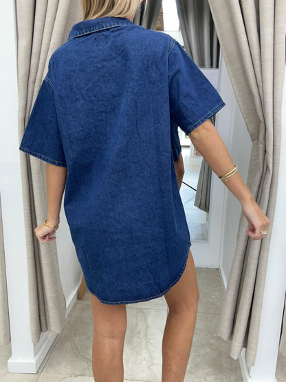 Dark Denim Dress Cotton - By Frankie