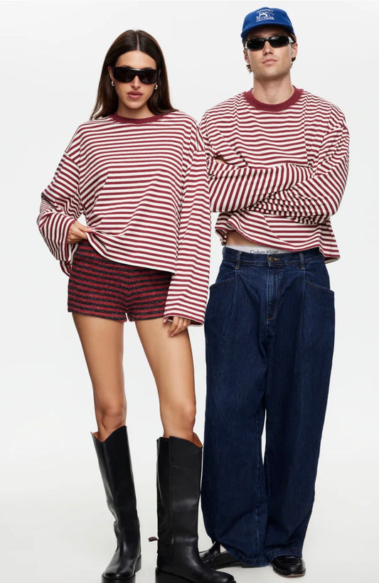 Bloom Long Sleeve Wine Stripe - Lioness