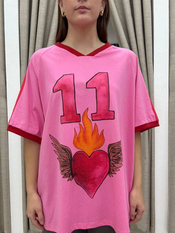 PINK TEE LOVE HEART 11 By Frankie