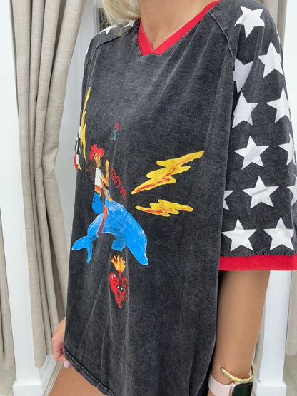 Black/Red Giddy Up Tee - By Frankie