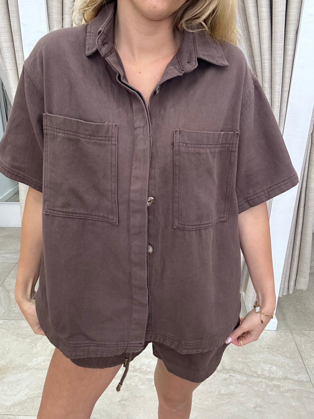 By Frankie Choc Denim Set - Shirt