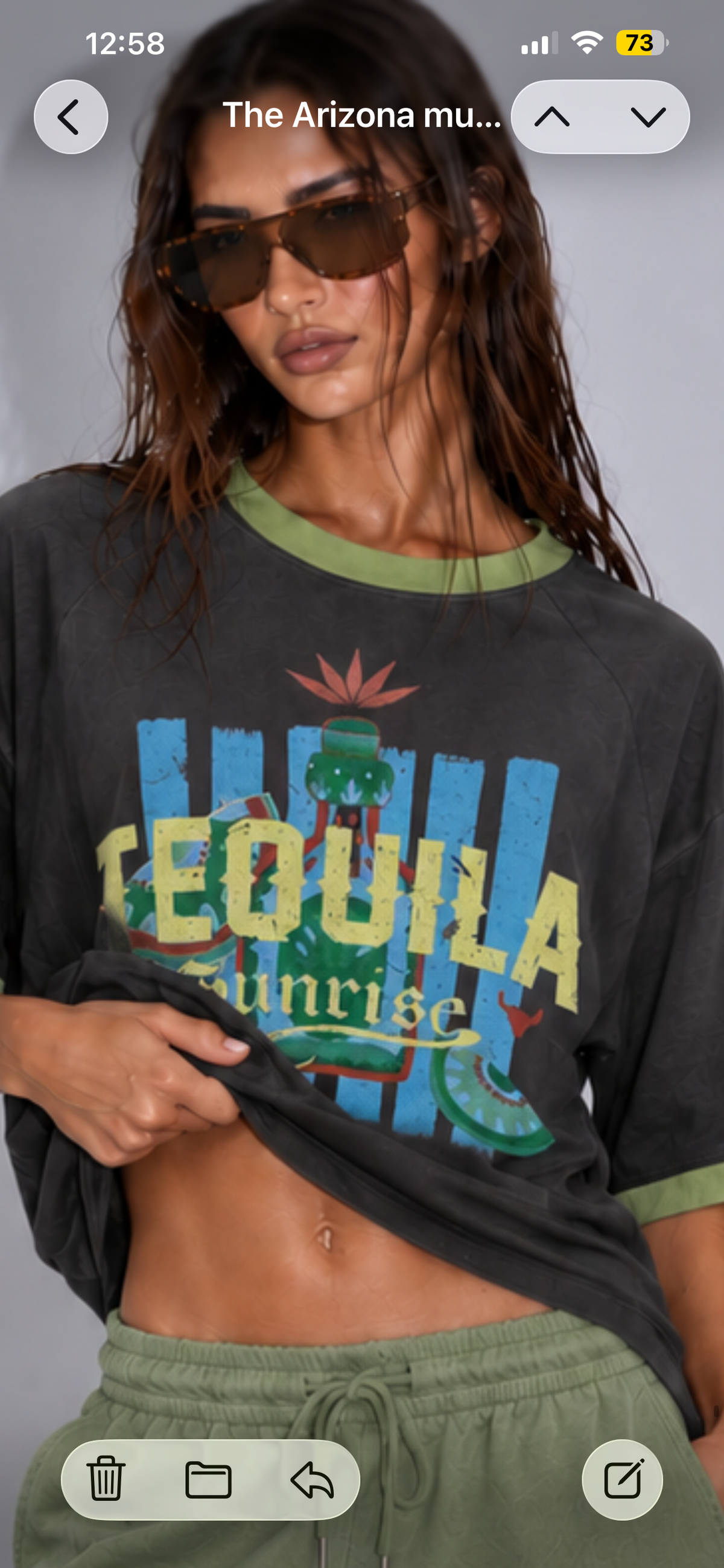 Tequila Sunrise Black Tee