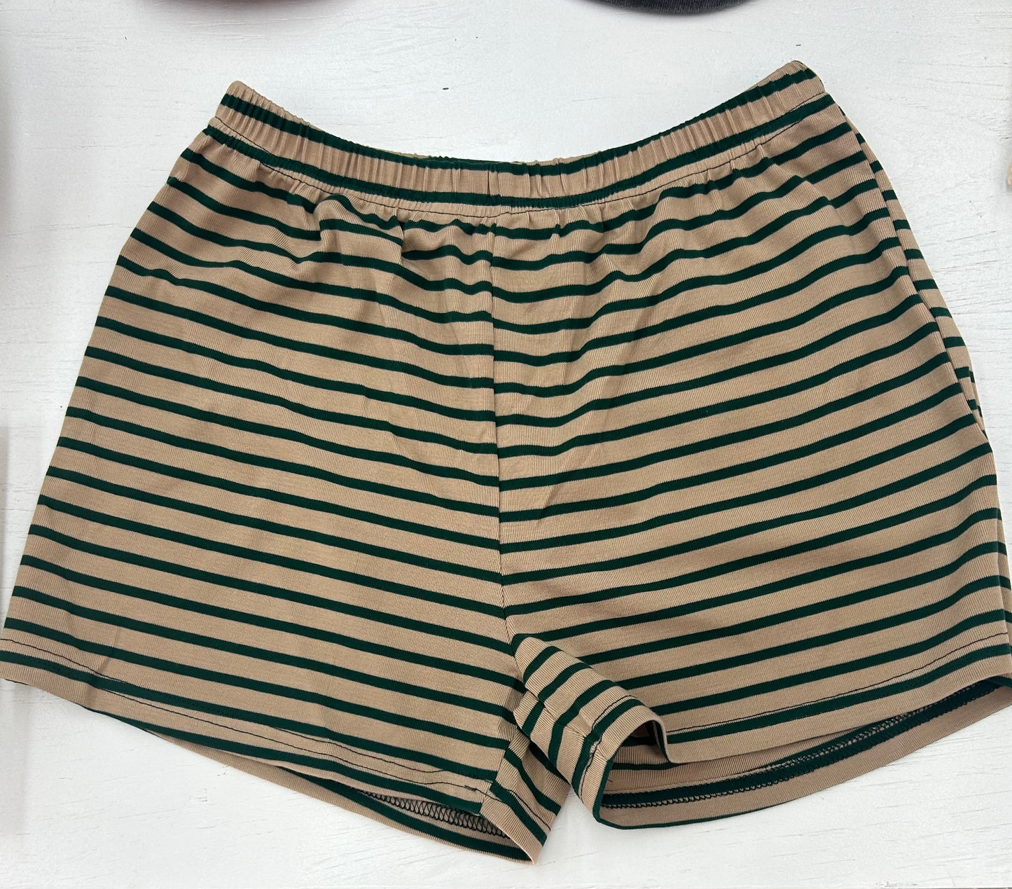 Green/Beige Stripe Set - Shorts By Frankie