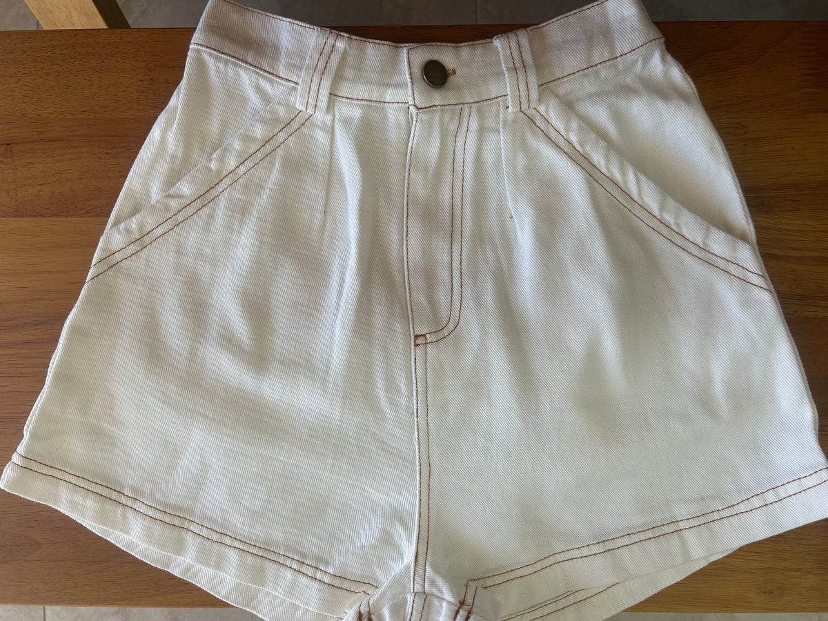 By Frankie White Contrast Denim Set - Shorts