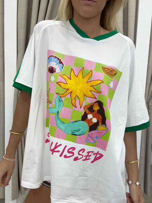 White/Green Sunkissed Mermaid Tee - By Frankie Cotton