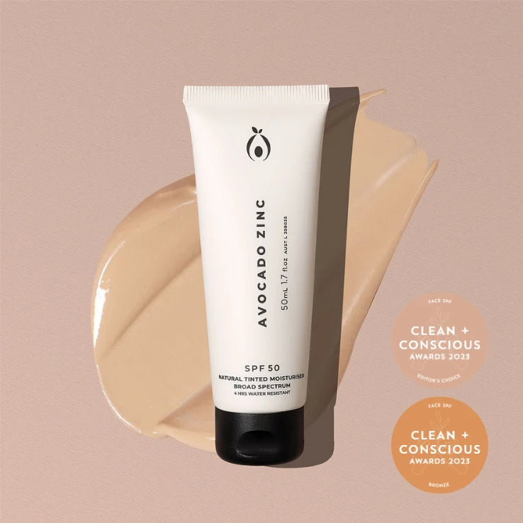 SPF 50 Natural Tinted Moisturiser - Avocado Zinc