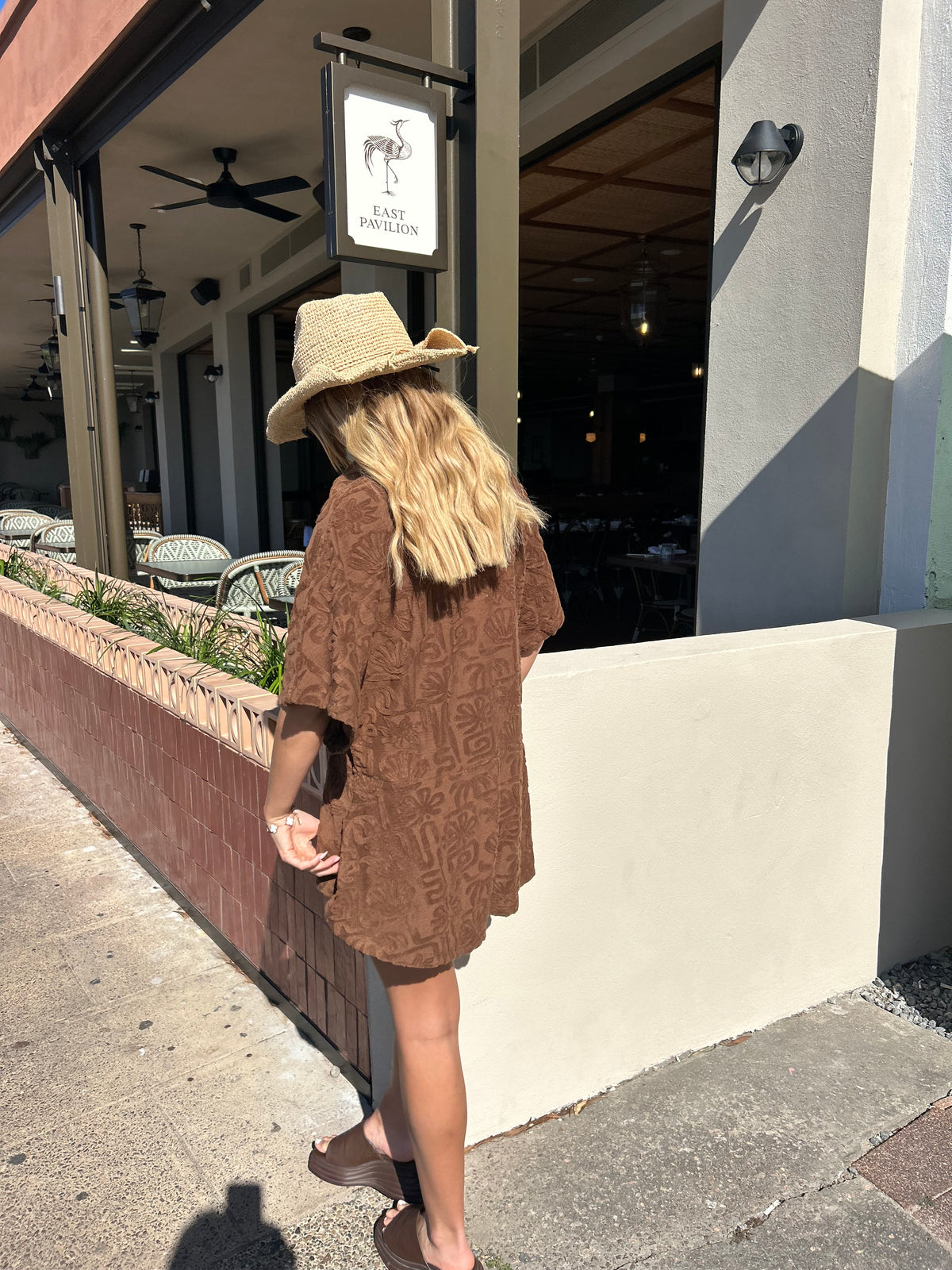 By Frankie Choc Toweling Playsuit