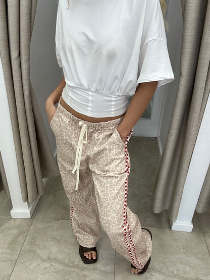 Cream Leopard Heart Stripe Pant - By Frankie
