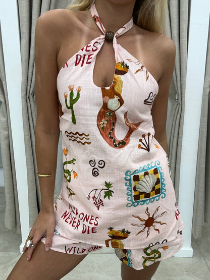 Wild Ones Halter Neck Short Set - Halter top By Frankie