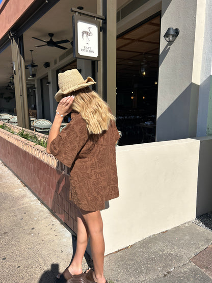By Frankie Choc Toweling Playsuit
