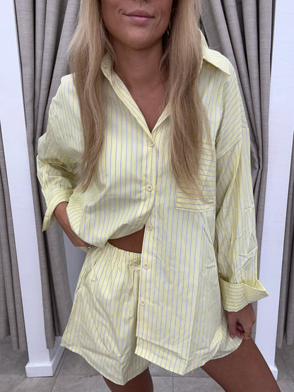 Yellow Stripe Shirt Set - Shirt By Frankie