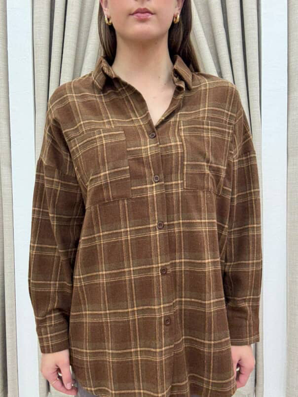 By Frankie Choc Flannel Shacket