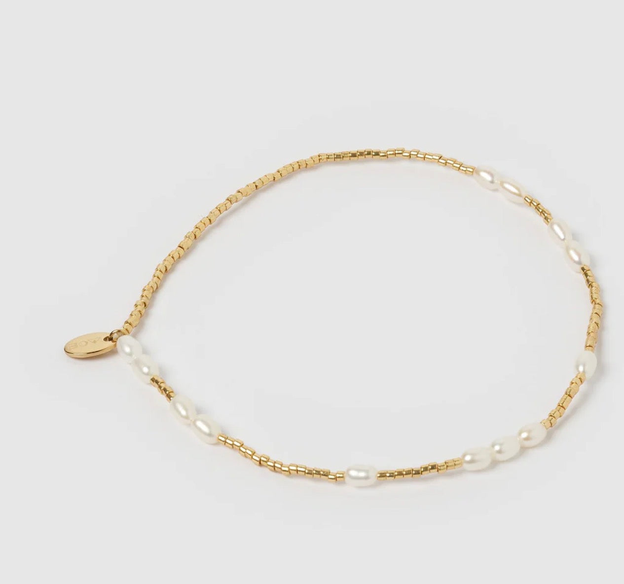 Poppy Pearl & Glass Beaded Anklet - Arms of Eve