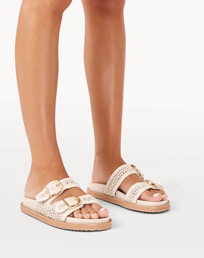 Topanga Cream Rafia Sandal Billini
