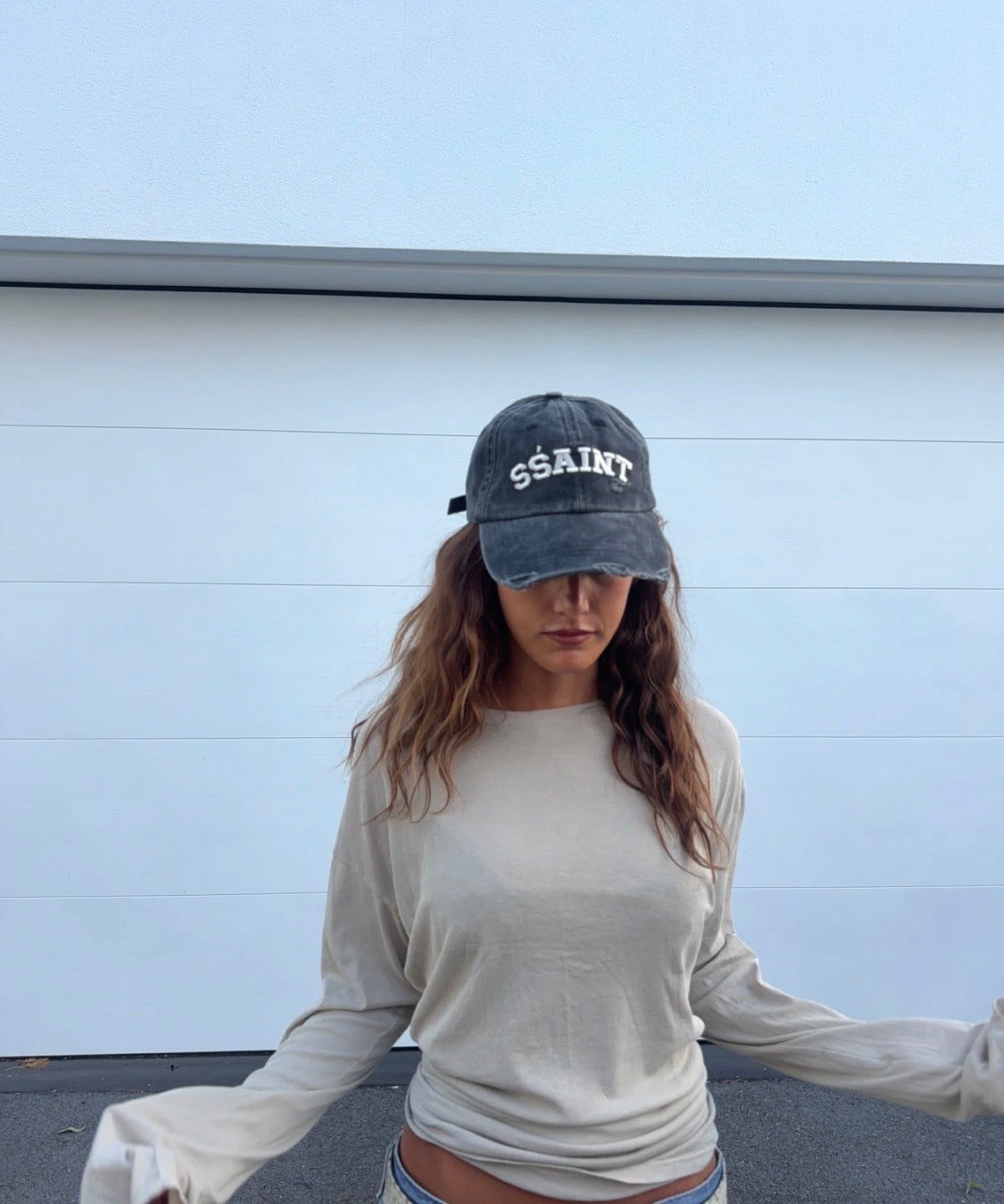 New SSAINT logo cap - Black Acid & Cream