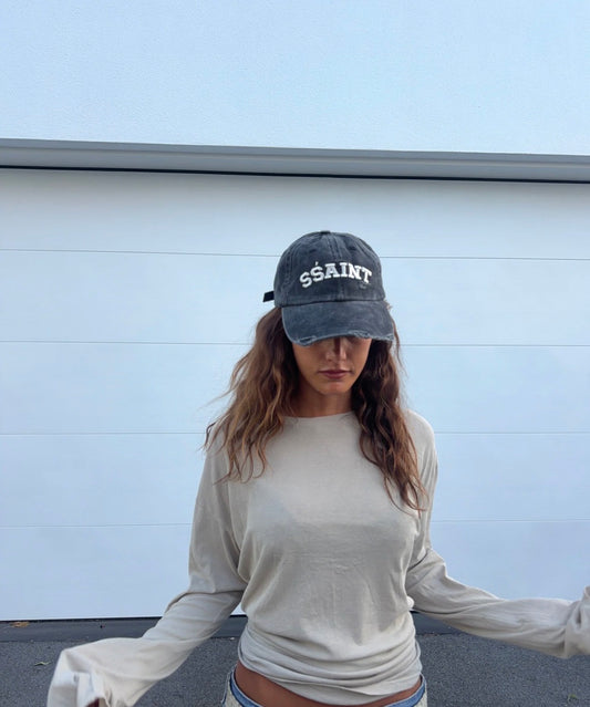 New SSAINT logo cap - Black Acid & Cream