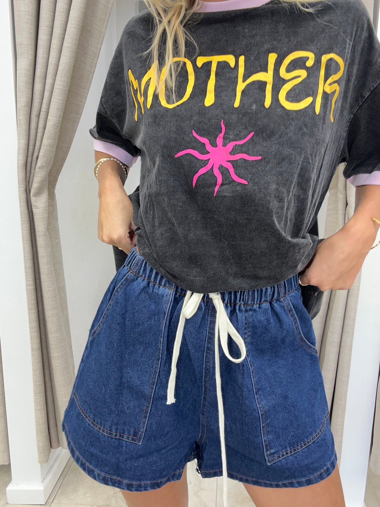 Dark Denim Shorts Cotton - By Frankie