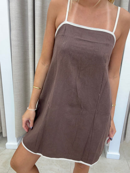 Chocolate Denim Dress Cotton - By Frankie