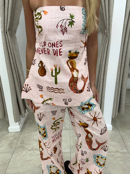 Wild Ones Strapless Pant Set - Pants cotton By Frankie