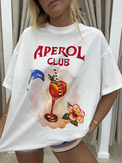 White Aperol Club Tee - By Frankie Cotton