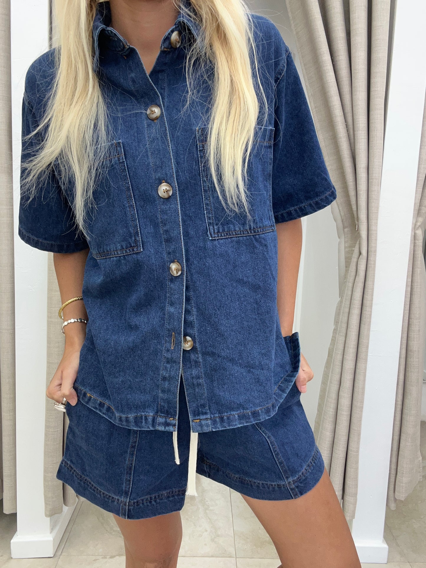 Dark Denim Short Set By Frankie - Shorts