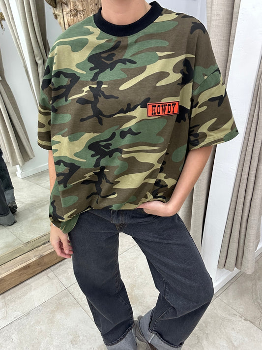 Camo Howdy Oversize Tee - By Frankie