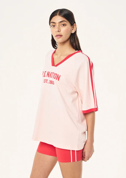 P.E Nation Spinout Baseball Tee Soft Pink