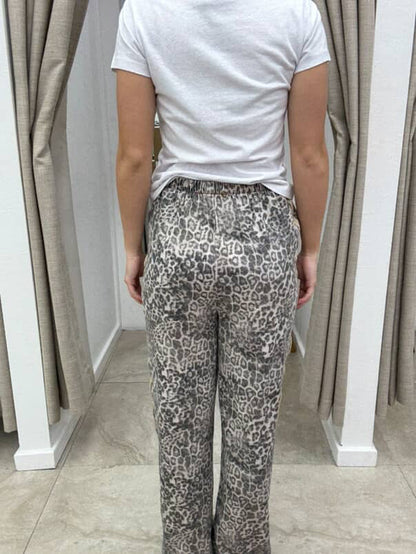 Light Wash Leopard Pants Beige Razor By Frankie