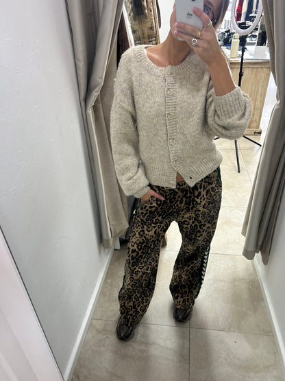 Dark Leopard/Green Heart Racer Pant - By Frankie