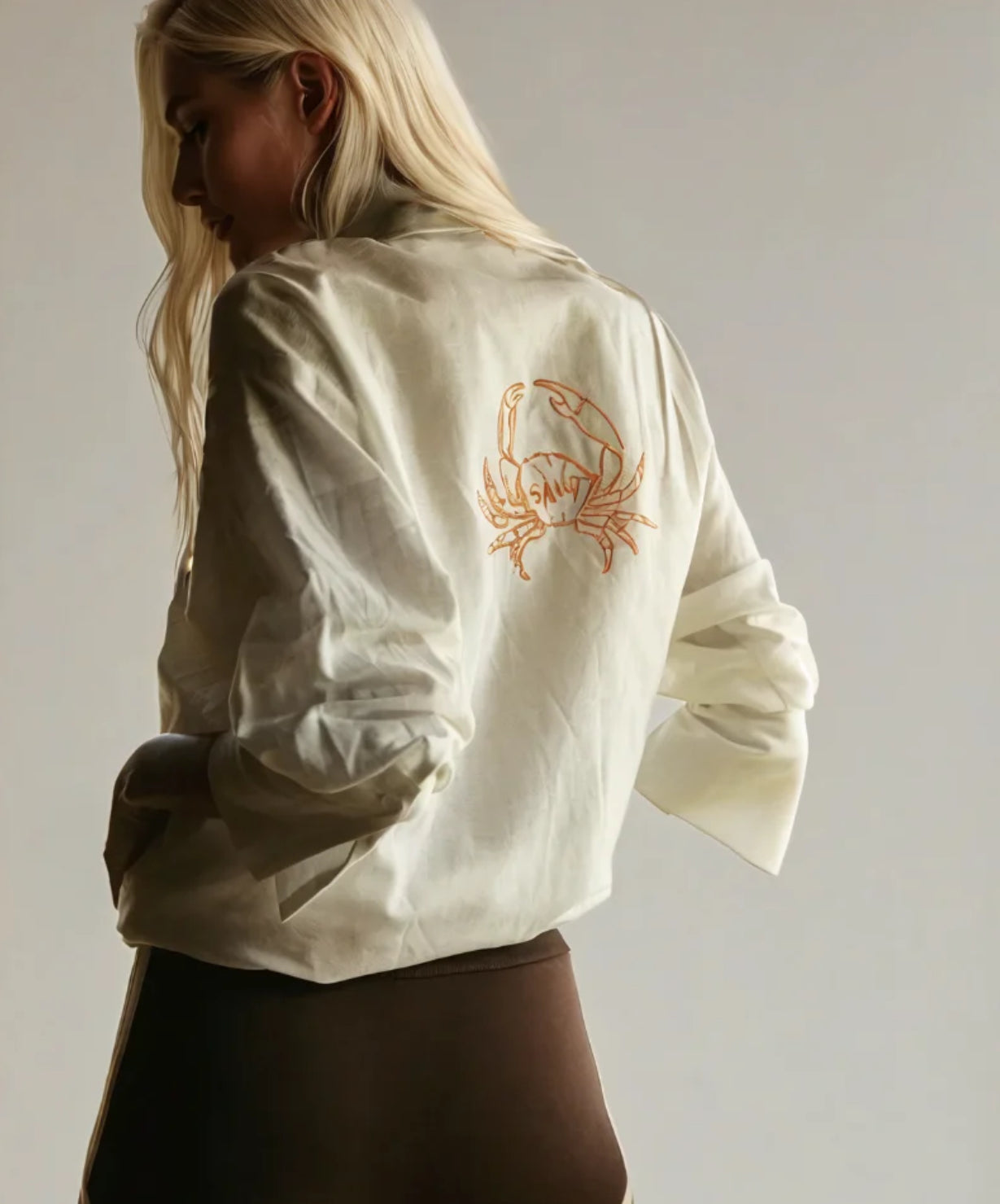 Nacida Shirt Crab Creme & Orange - Juan & Me