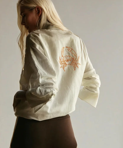 Nacida Shirt Crab Creme & Orange - Juan & Me