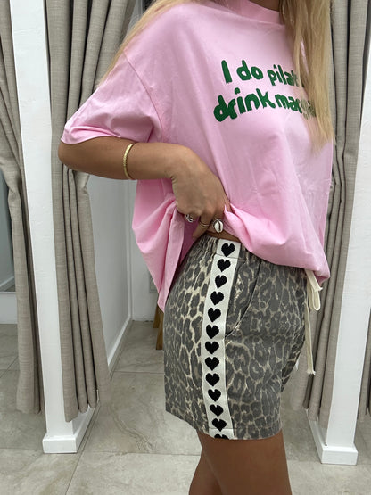 Leopard Black Heart Shorts Cotton - By Frankie