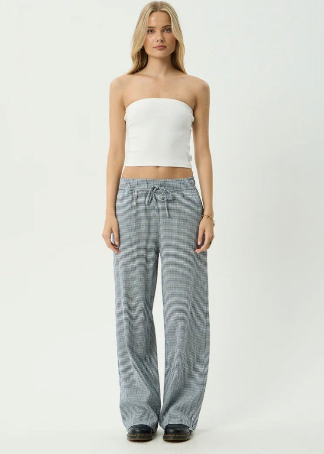 Harriet - Wide Leg Pant - Indy Navy Check