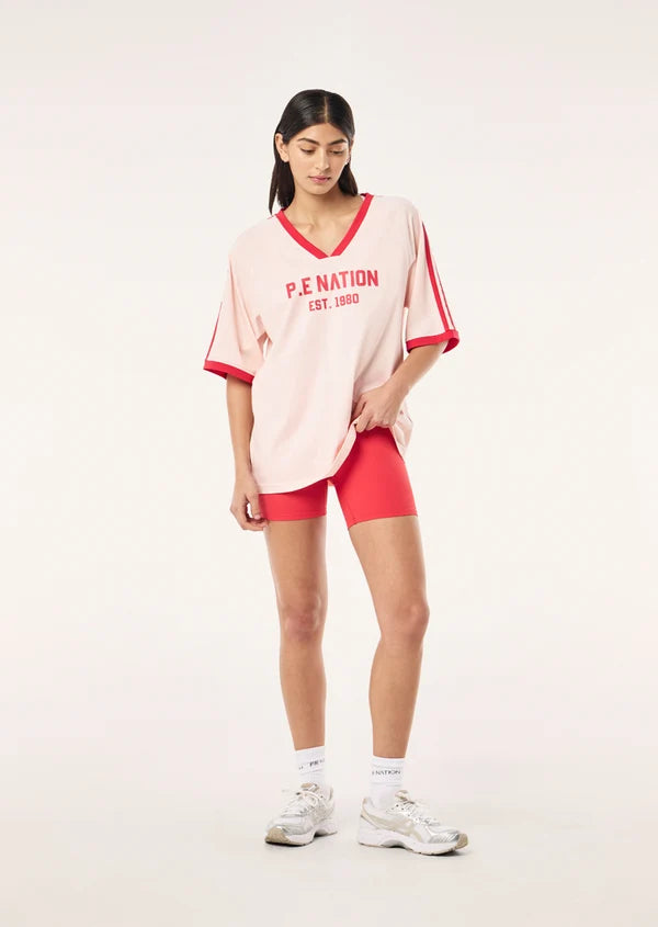P.E Nation Spinout Baseball Tee Soft Pink