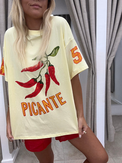 Yellow Picante Flames T-Shirt By Frankie