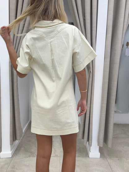Creme Denim Dress
